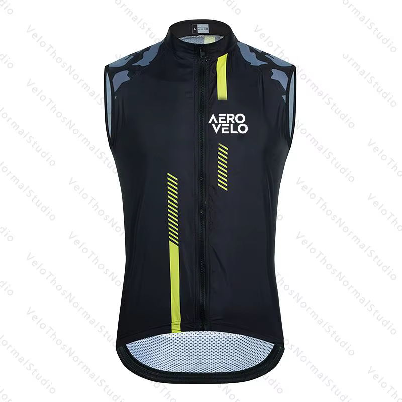Gilet de cyclisme AERO VELO 2026 pour homme – Coupe-vent, sans manches, avec fermeture éclair, pour