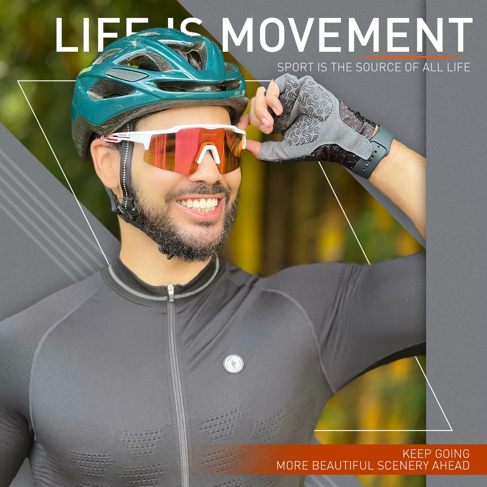 Lunettes de cyclisme polarisées pour vtt, lunettes de soleil de sport, de course, pour hommes et fem