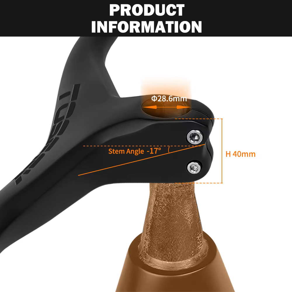 TOSEEK – guidon et tige de vtt intégrés en carbone, 660mm, -17 degrés, pour vtt, 800 ~ 100*70/80/90/