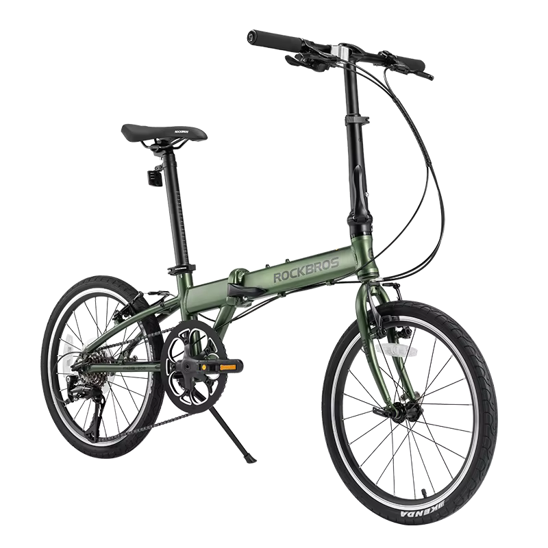 ROCKBROS-Vélo Pliant de 20 Pouces avec Shimano, Cadre en Alliage à 8 Vitesses, Frein en V, observate