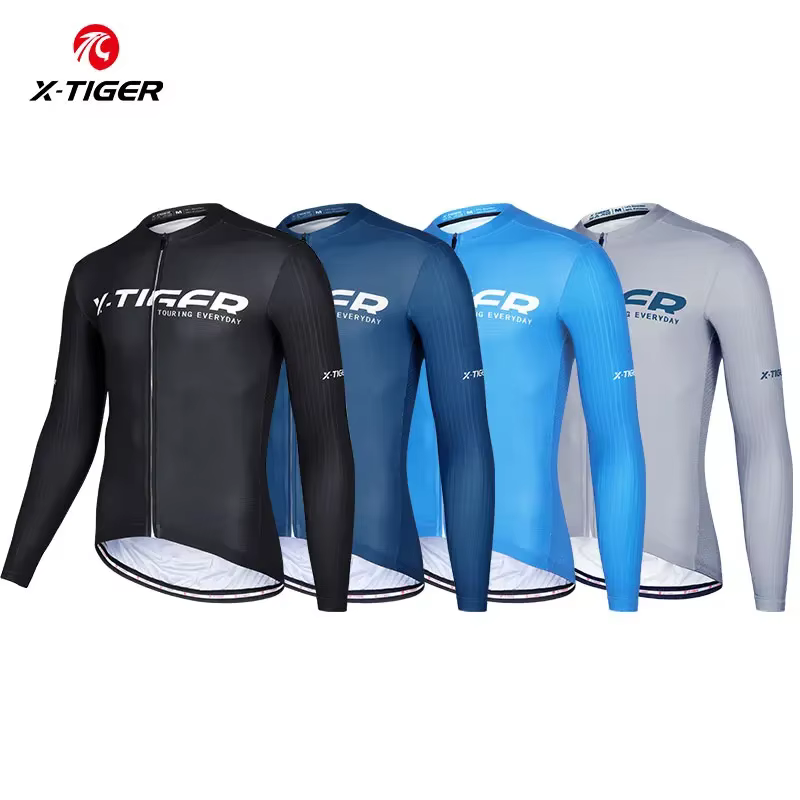 X-tiger hommes Maillot de cyclisme à manches longues vtt Maillot vêtements de vélo Maillot de descen