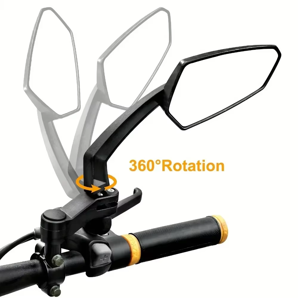 Rétroviseurs universels pour guidon de vélo 360 ° Verre de sécurité grand angle rotatif pour vélos