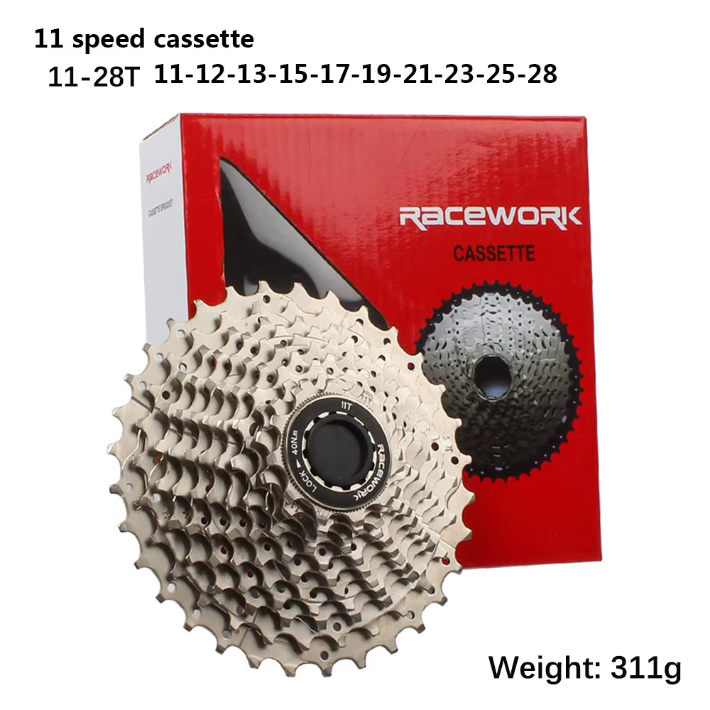 Cassette de vélo de route RACEWORK 11/12 vitesses 11-28T 11-32T 11-34T K7 Roue libre de vélo 11V 12V