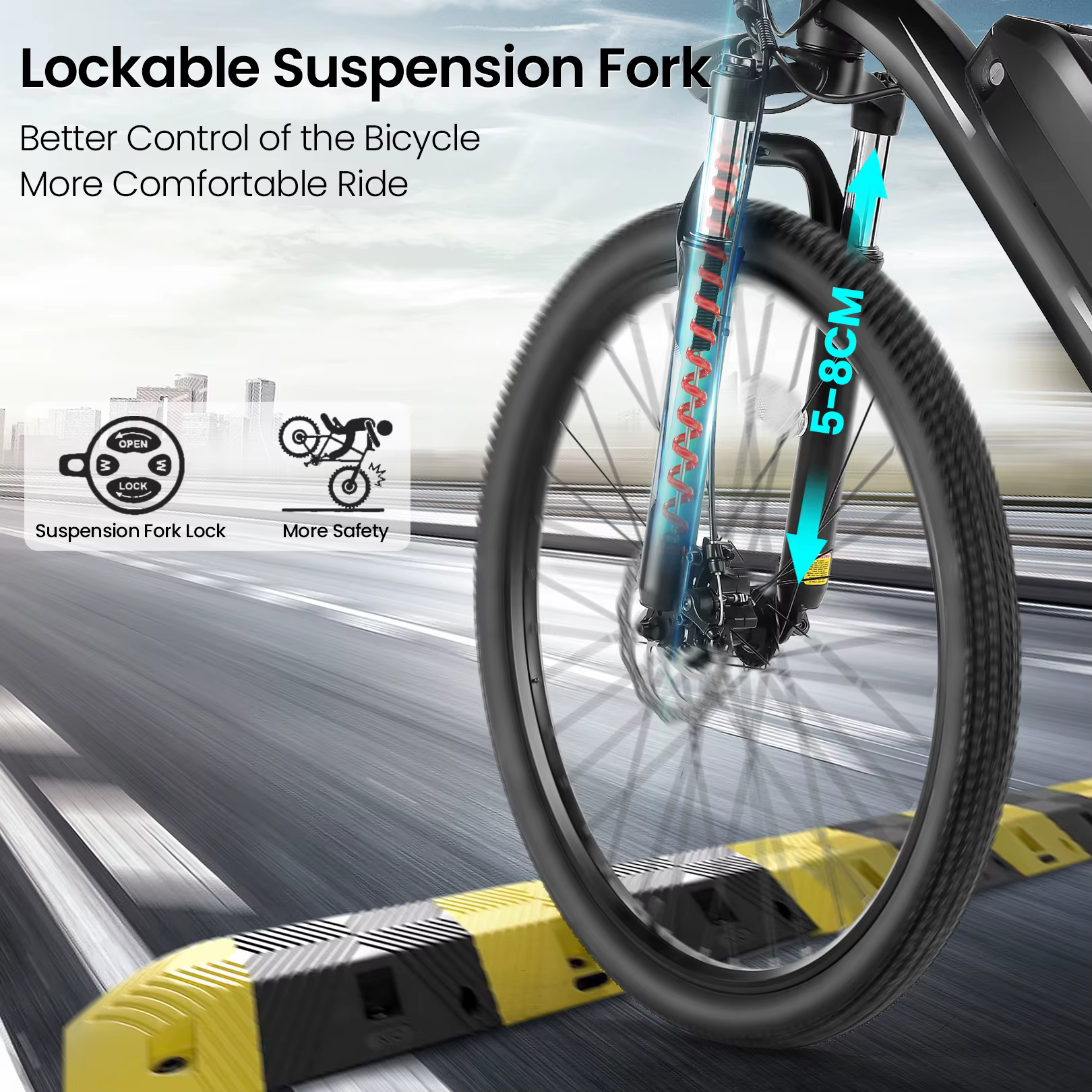 Vélo électrique 27.5 pouces pour adultes, avec moteur Patricia 500W, batterie perfective 49,2 WH, fo