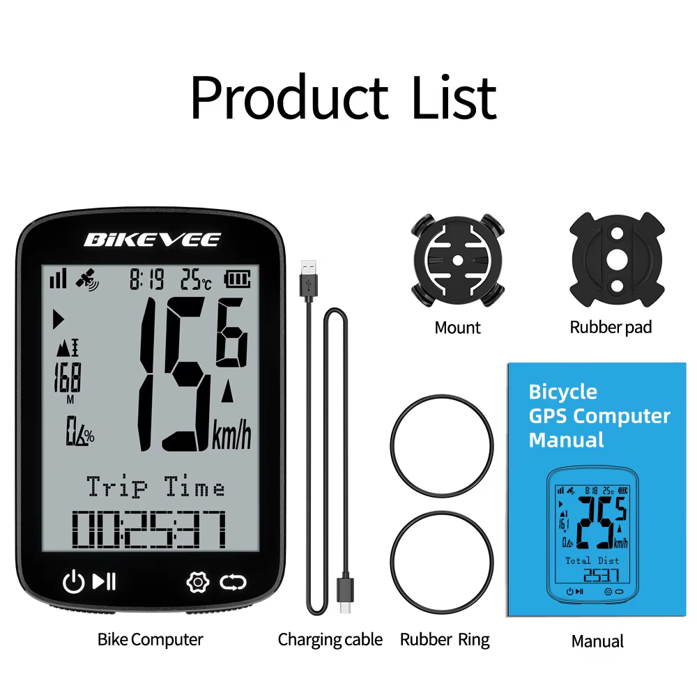Ordinateur de vélo sans fil GPS ordinateur de cyclisme avec rétro-éclairage automatique compteur de