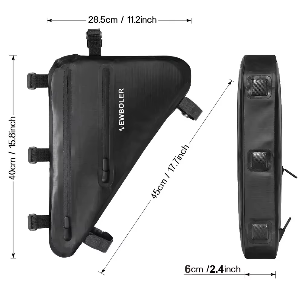 NEWBOLER sac de vélo étanche à la pluie grande capacité vtt vélo de route cadre sac Triangle pochett