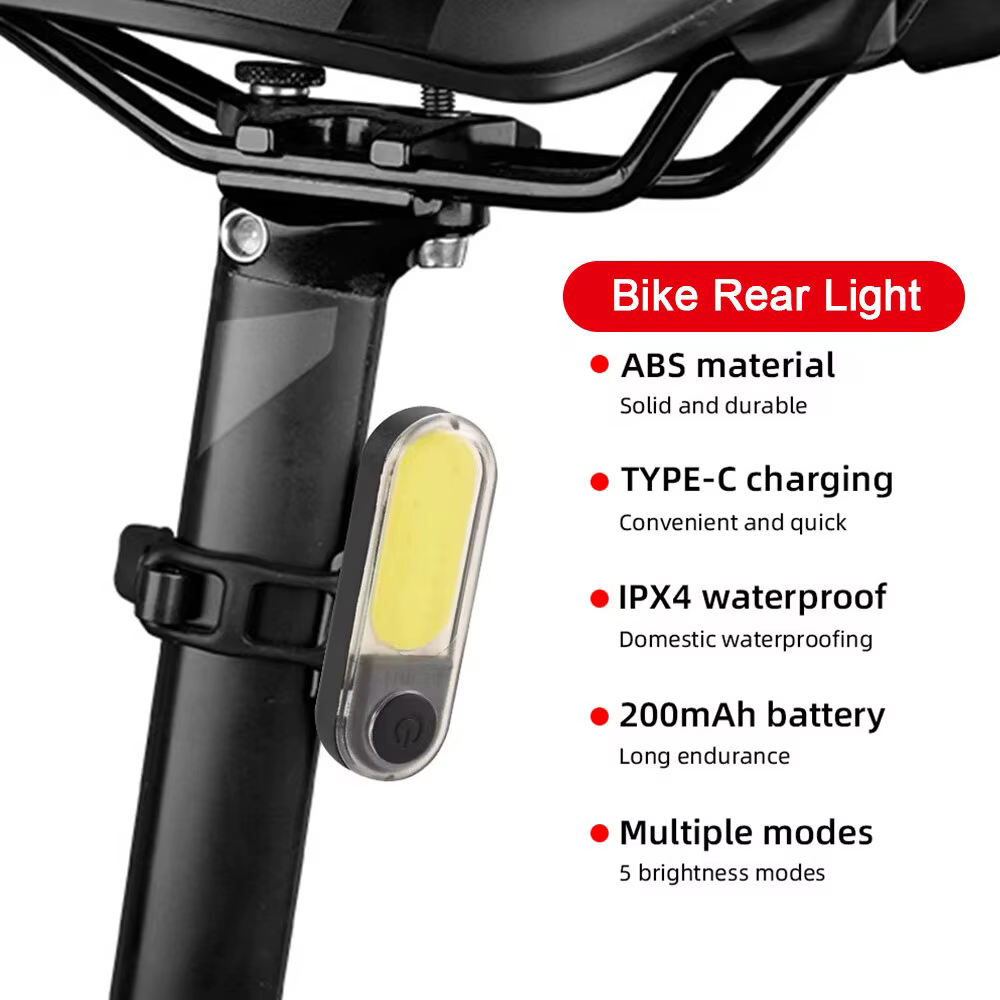 5 Modes Lumière Arrière de Vélo Étanche Lumière de Vélo COB USB Rechargeable Mtb Vélo Feux Arrière P
