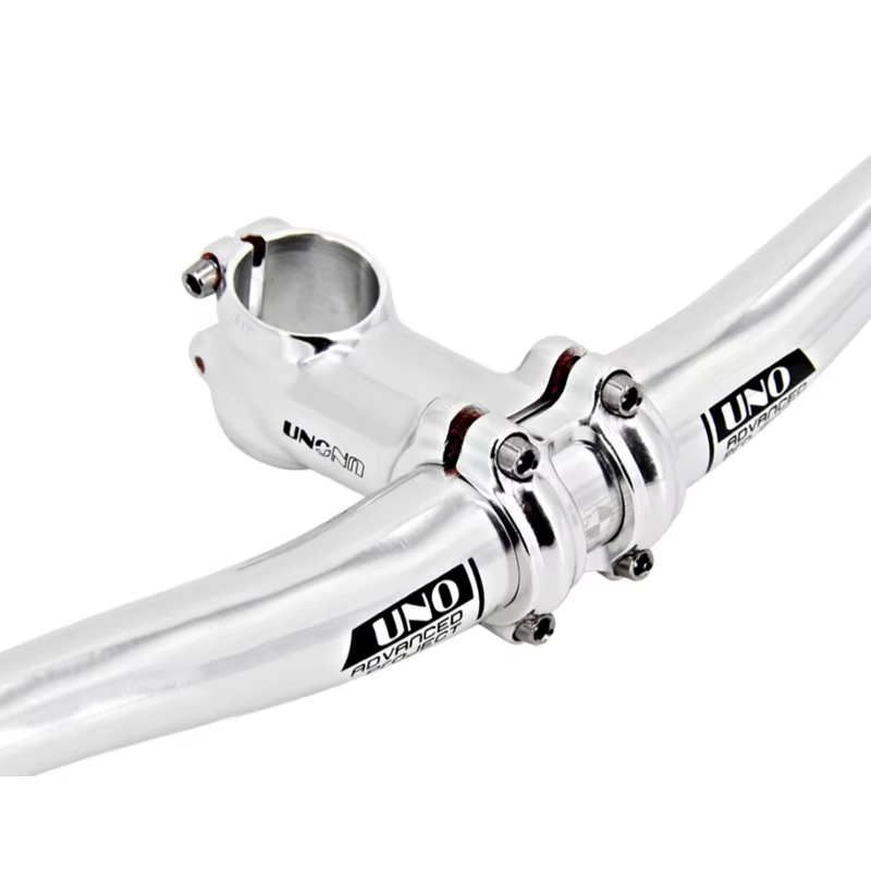 UNO-Guidon plat et courbé pour vélo, couleur argent, pour VTT, dimensions 31.8mm, 640mm, 680mm, 720m