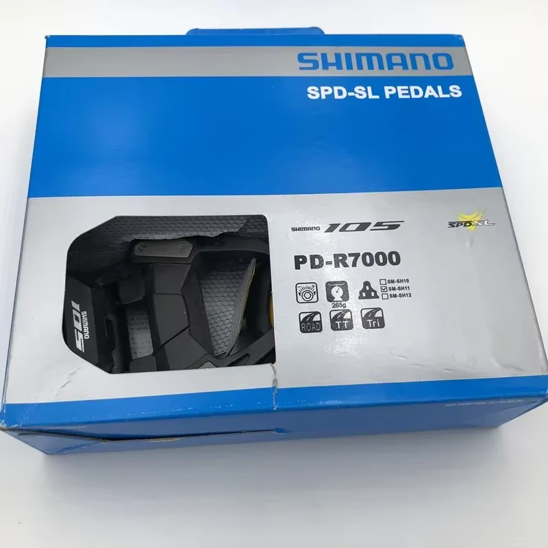 Pédales de vélo de route Shimano 105 Lock Pedal PD R7000, pédales auto-bloquantes en carbone, pédale