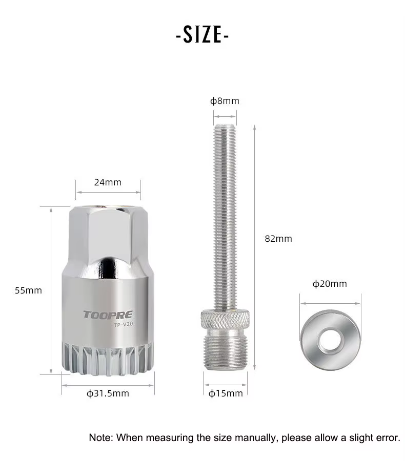 Extracteur de support inférieur de vélo, 20 dents, trou carré, clé de réparation de cannelure, clé d