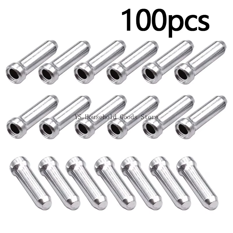 100 embouts de câble de frein et de dérailleur en aluminium pour vélo, embouts de sertissage pour câ