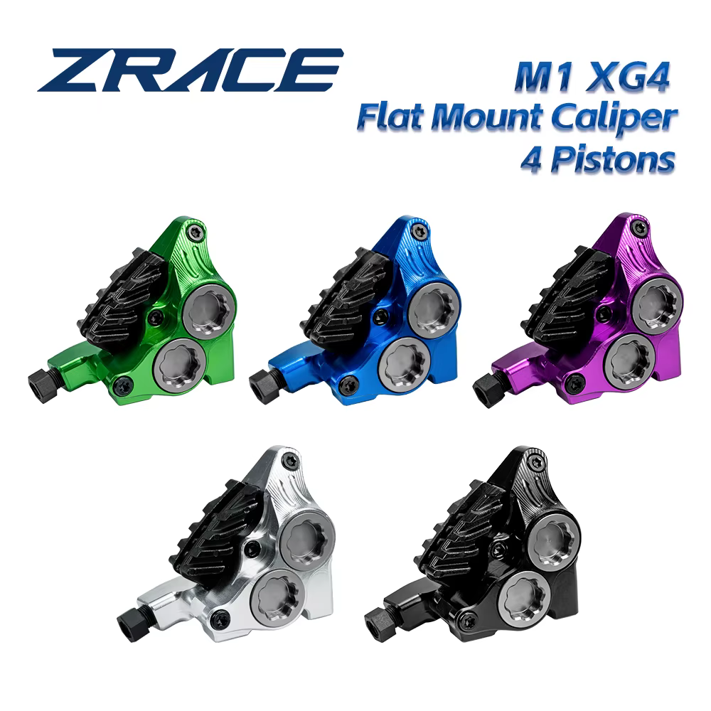 Étrier de frein hydraulique de route ZRACE XG4, étrier à quatre piston à montage plat, plaquettes de