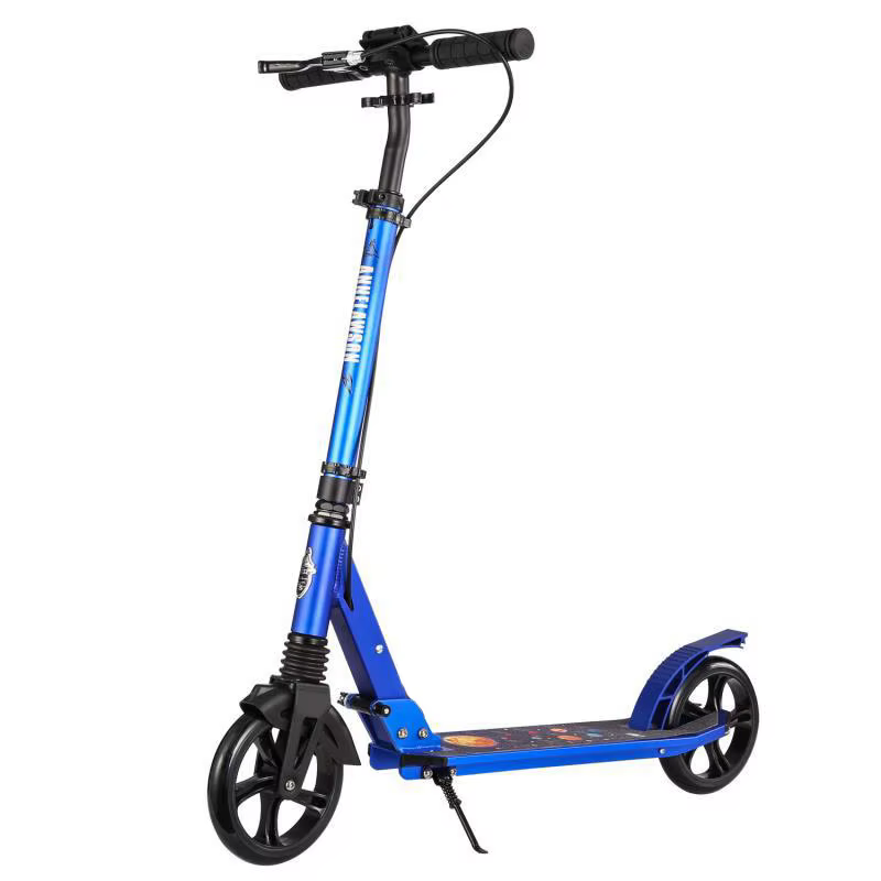 Trottinette pliable en aluminium pour enfants, hauteur réglable, roues en PU, frein manuel et au pie