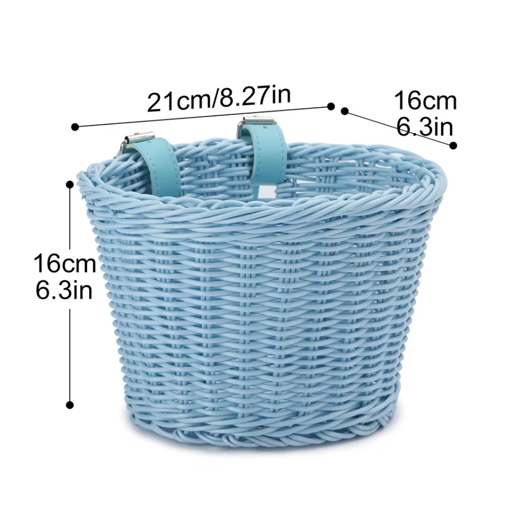 WUNICEF-mir de vélo en rotin tissé à la main, rangement pour guidon avant, autocollant en poudre