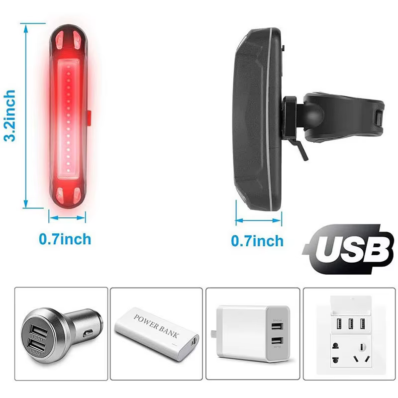 Lumière de frein de vélo Flash Usb Feu arrière Dossier Vélo Télécommande sans fil de sécurité de vél