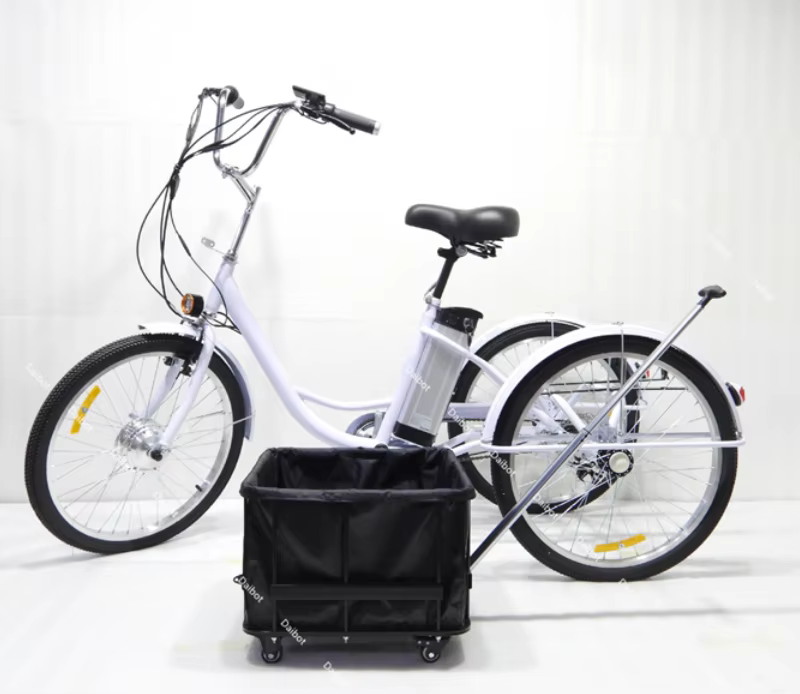 Vélo électrique à 3 roues de 24 pouces, avec sièges pour enfants, Booster électrique amovible de 350