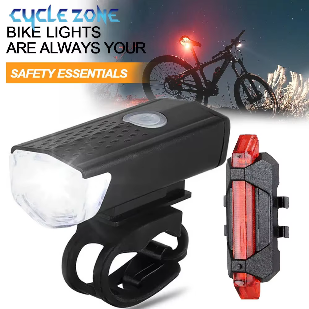 Feu avant de vélo Rechargeable USB, feu arrière rouge, facile à installer, 3 Modes, accessoires de v