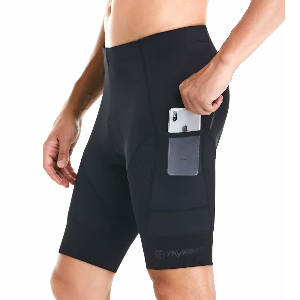 YKYW-Shorts de vélo rembourrés à interface élastique pour hommes, pantalons de vélo de route confort
