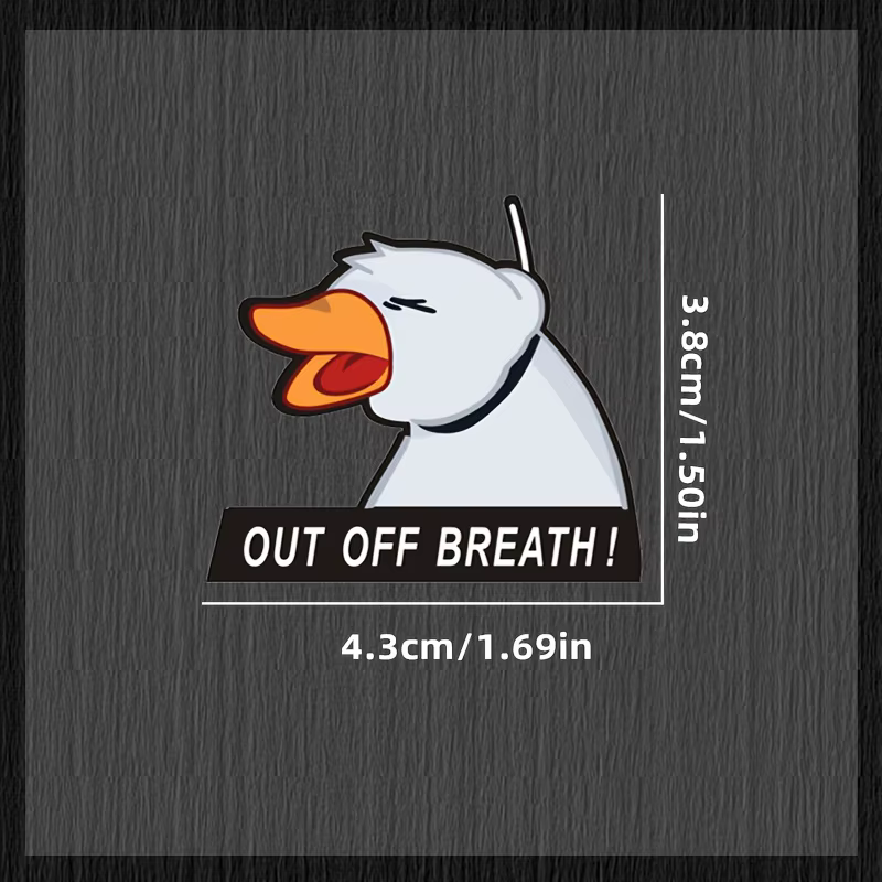Autocollant de vélo « Funny Tired Duck "Out Of Breath" », autocollant en vinyle imperméable pour cad