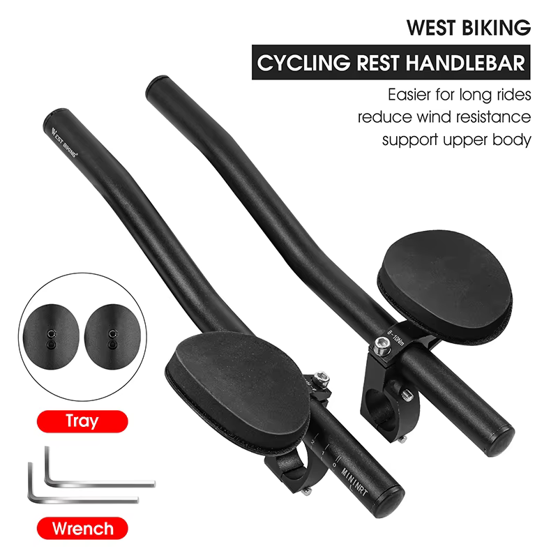WEST BIKING – barres aérodynamiques pour guidon de vélo TT, pour cyclisme, Triathlon, contre le temp