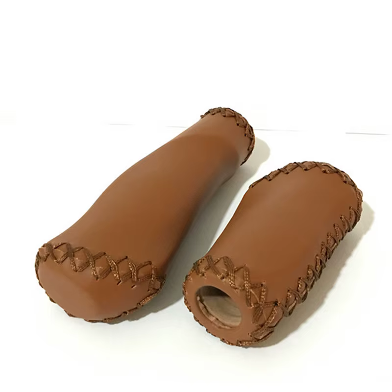 Guidon de vélo pliant calibre 22.2mm housse de guidon en cuir cousu couverture de poignée de vélo po