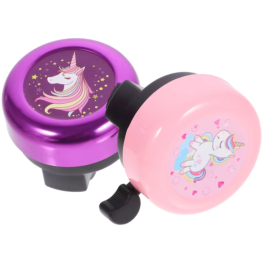 Cloches de vélo mignonnes, 2 pièces, Design licorne pour guidon, vélos pour filles, enfants et adult