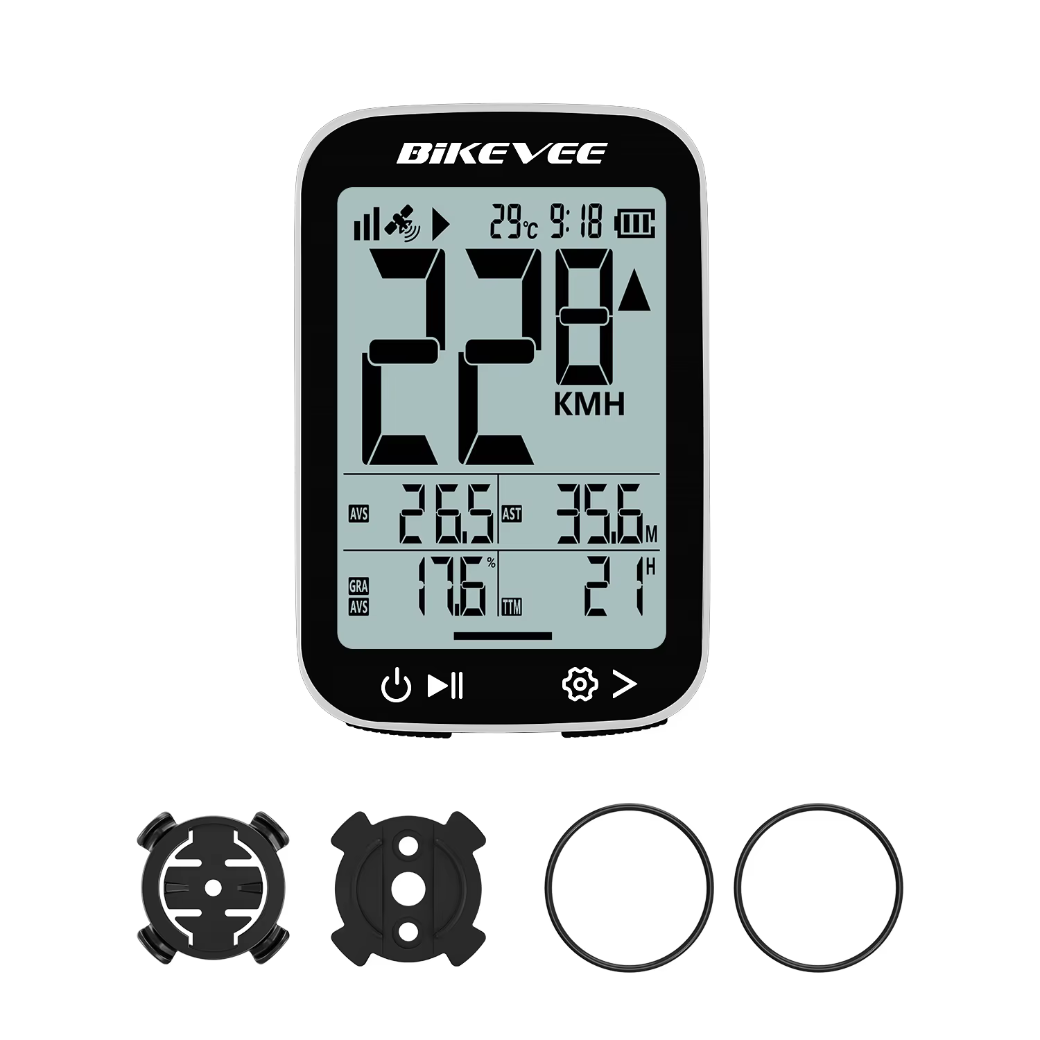Ordinateur de vélo GPS, compteur de vitesse et odomètre, ordinateur de vélo sans fil multifonctions 