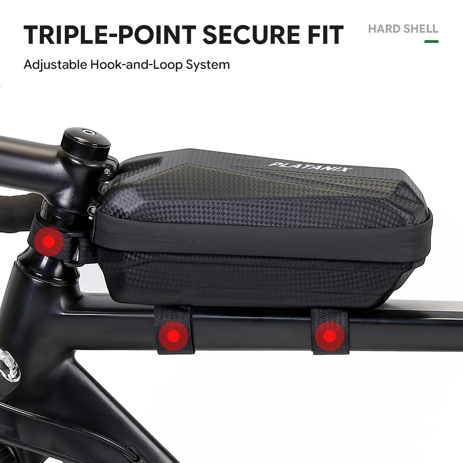 Sacoche de vélo rigide PLATANIX EVA pour VTT et vélos de route - Sacoche de cadre avant, sacoche de