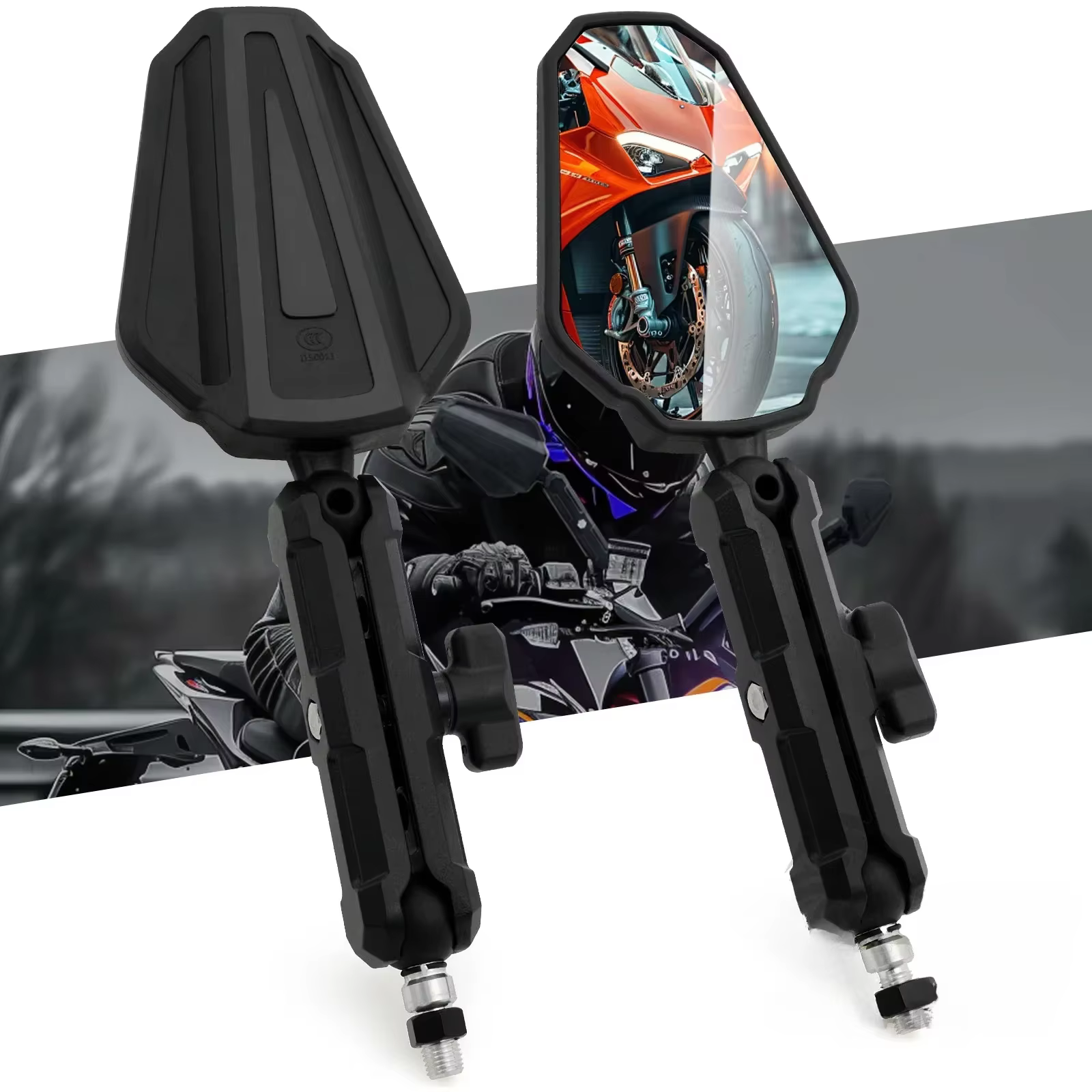 Rétroviseurs de moto universels, Angle réglable, guidon pliant, rétroviseur latéral Compatible avec