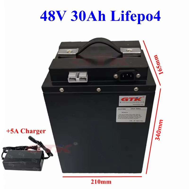 GTK – batterie lithium Lifepo4 étanche, 48V, 30ah, avec BMS, pour scooter, vélo, Tricycle, alimentat