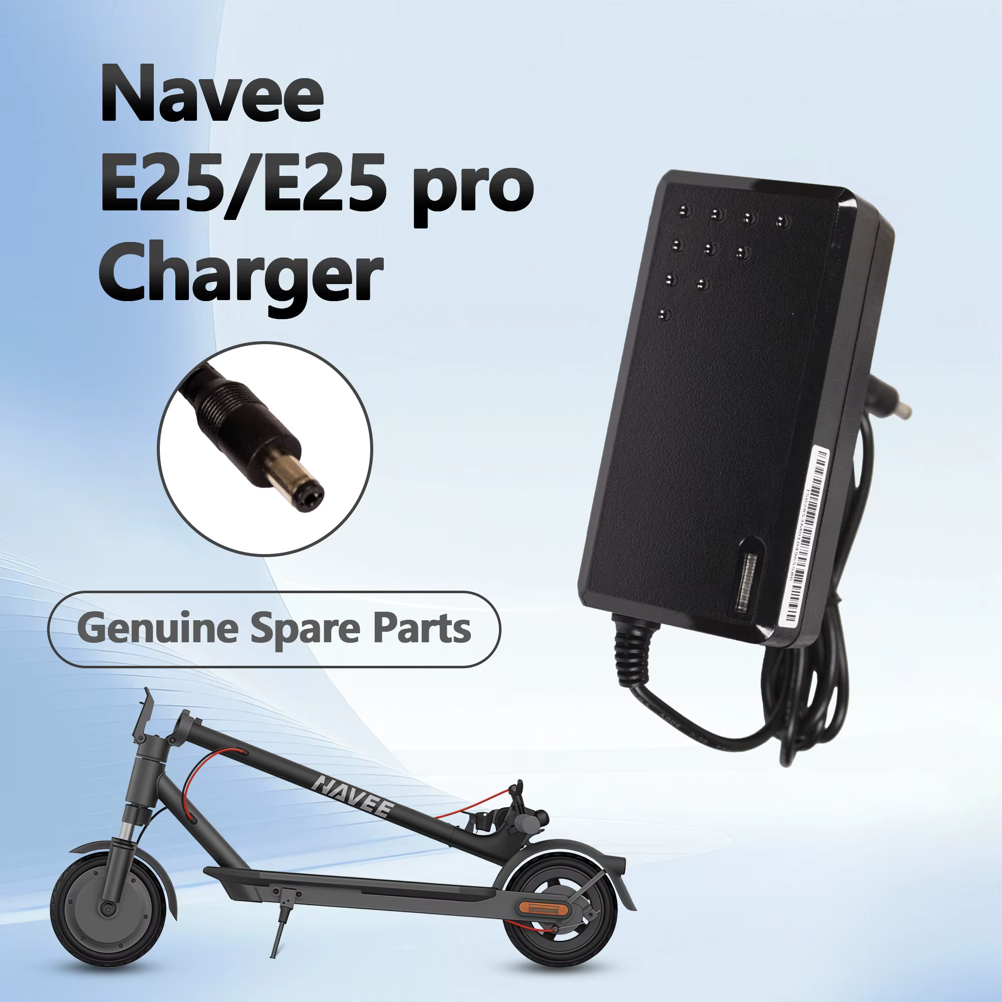Chargeur pour scooter Navee Easyride 20,20, scooter urbain E20, E25