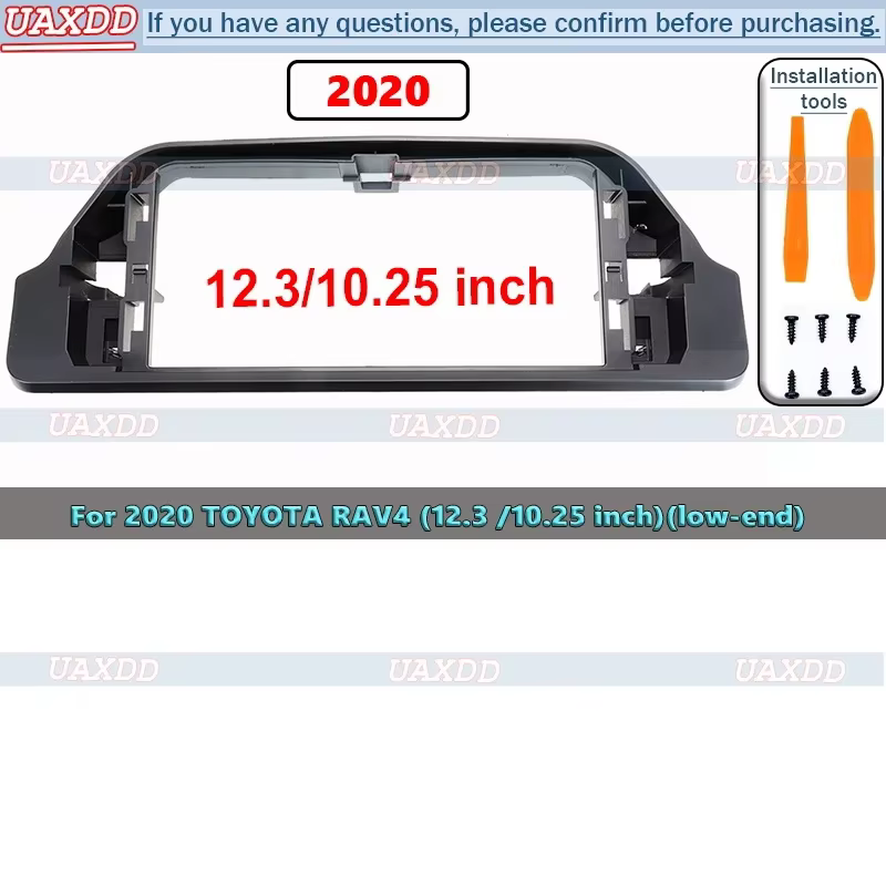 Kit de cadre d'autoradio Android 2 Din 12,3 10,25 pouces pour TOYOTA RAV4 2020-2023, avec faisceau d