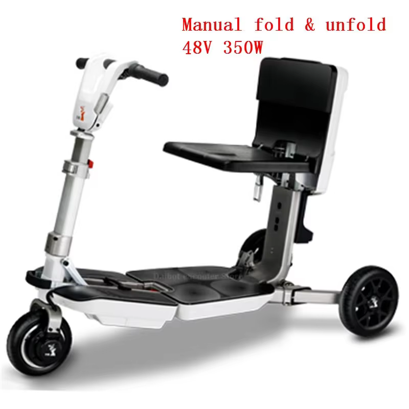 Tricycle électrique pliant, fauteuil roulant, 3 roues, vélos électriques 48V 350W, bagages, trottine