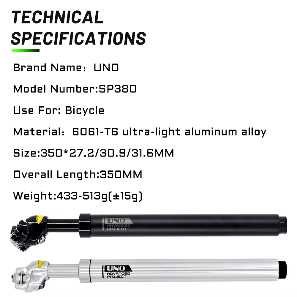 UNO – tige de selle de vélo, accessoires d'amortisseurs de Suspension vtt, Tube de selle d'amortisse