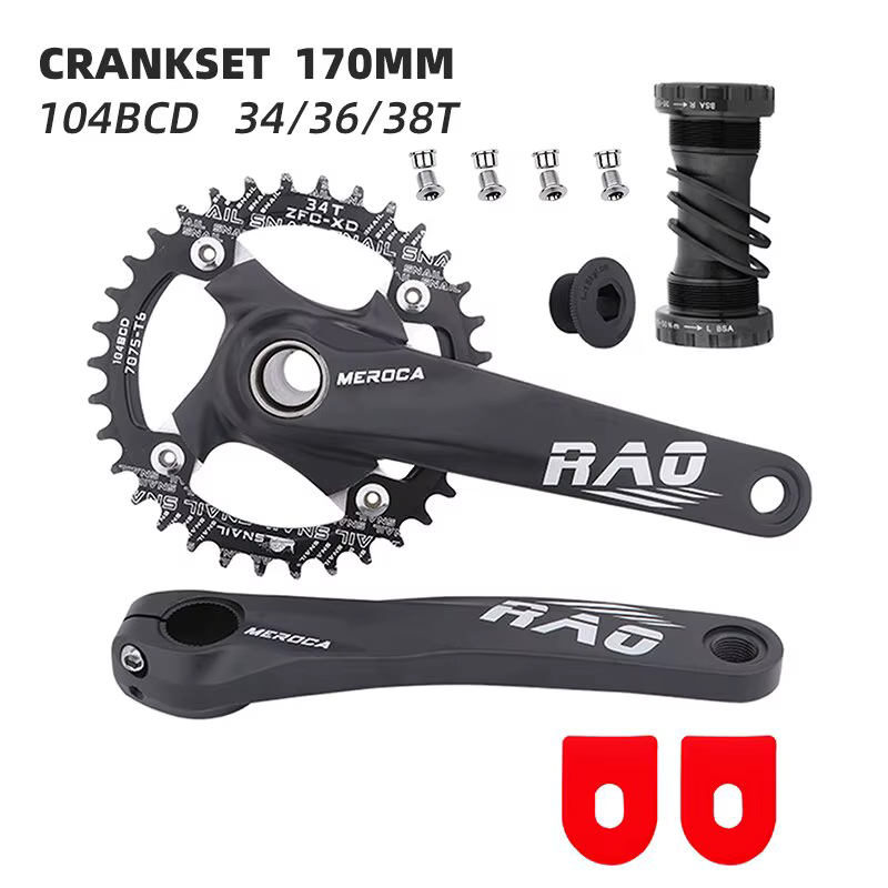 Vélo de montagne manivelle 170mm avec boîtier de pédalier 104BCD 34T 36T 38T vélo Chainring en allia