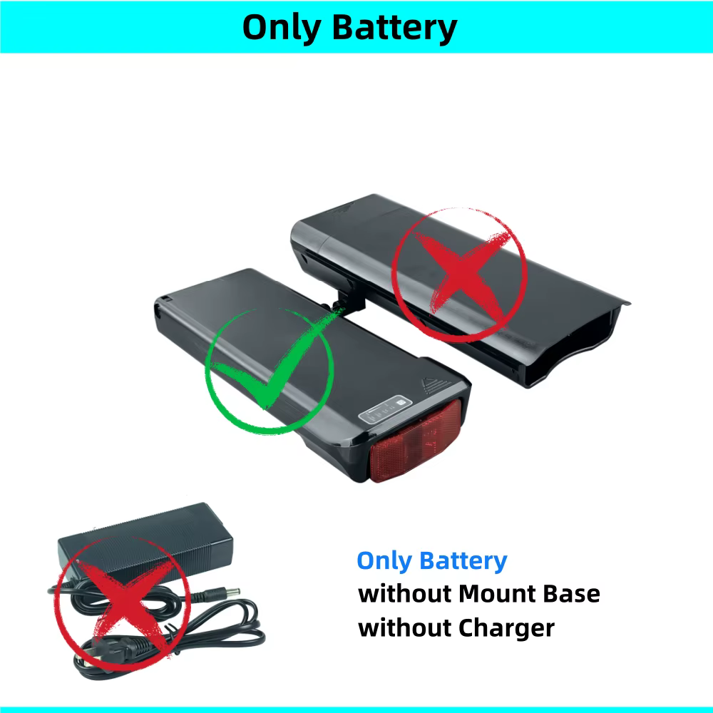 Batterie arrière T1 pour vélo de ville, 36V, 8,8 Ah, 10Ah, 10,4 Ah, 14Ah, 24V, 10,4 Ah
