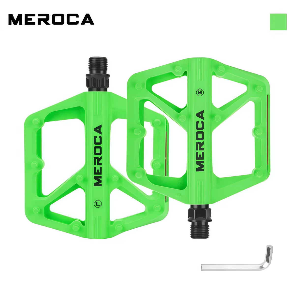 Pédales de vélo en nylon MEROCA, plateforme pour VTT et vélo de route, double roulement DU, bleu, ro