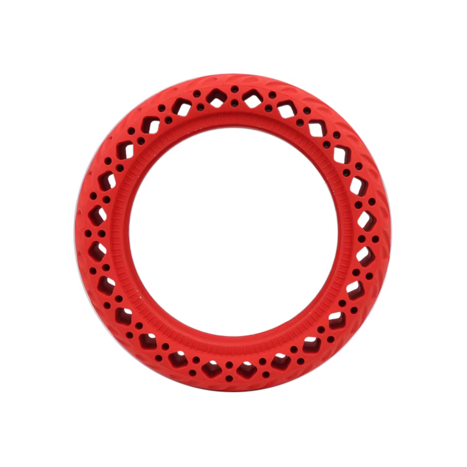 Pneu de 8.5 pouces pour Scooter électrique, amortisseur en nid d'abeille, rouge, caoutchouc solide D