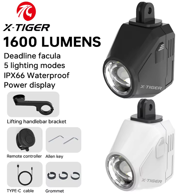 X-TIGER vélo lumière 1600 Lumens haute luminosité IP66 étanche vélo phare TYPE-C vtt route cyclisme 