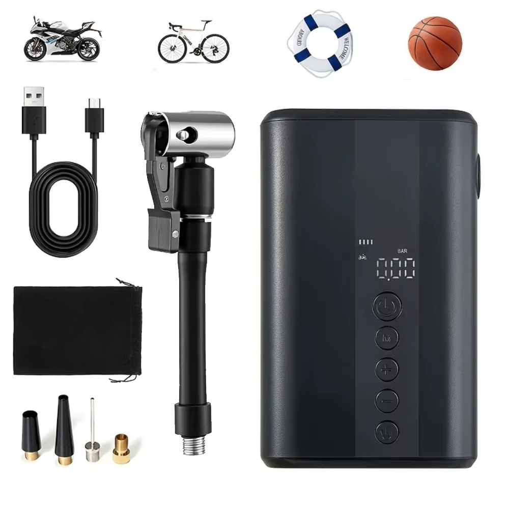 Pompe électrique portable YINGBOOST pour vélo, gonfleur de pneus sans fil, 130 PSI max, batterie 450