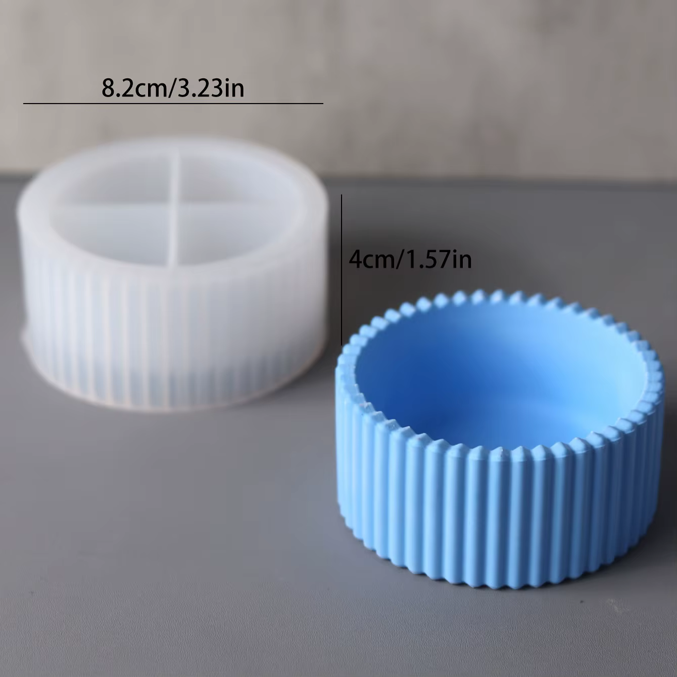 Moule multifonctionnel en silicone à rayures rondes pour pots à bougies, boîtes de rangement, porte-