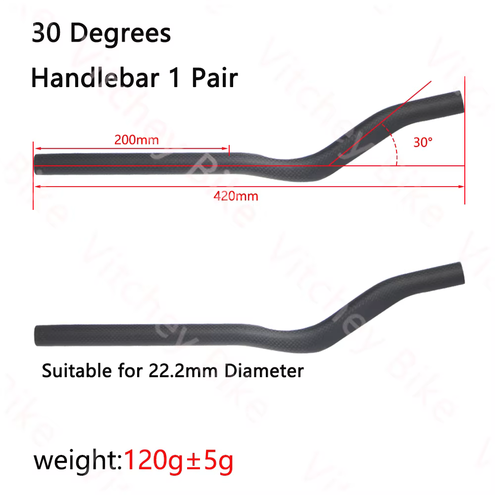 VITCHEY-Guidon de vélo de route en fibre de carbone, équipement fixe, sans logo