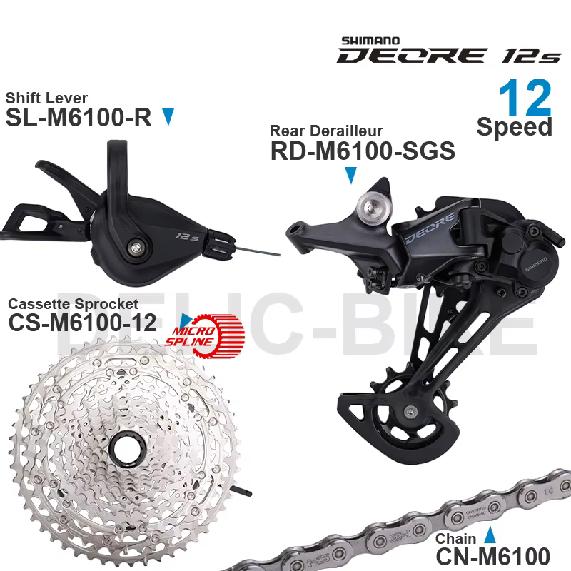 SHIMANO DEORE M6100 12v groupe manette de vitesse dérailleur arrière RD-M6100 pignon de Cassette 51T