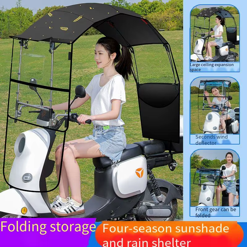 Auvent universel pour scooter électrique, détachable, pliable, protection contre le soleil, la pluie