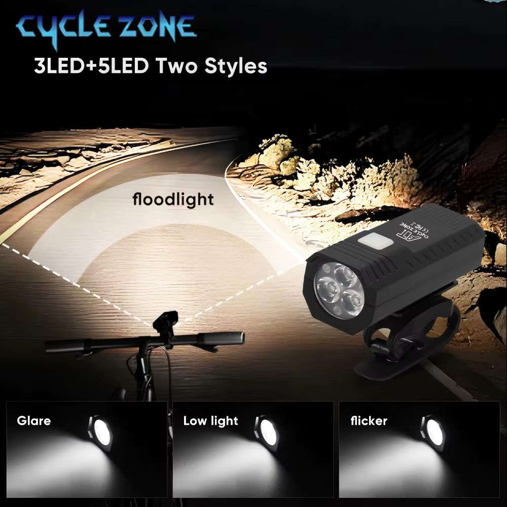 Ensemble de feux de vélo avant avec feu arrière LED feux de vélo rechargeables 3 Modes phare facile