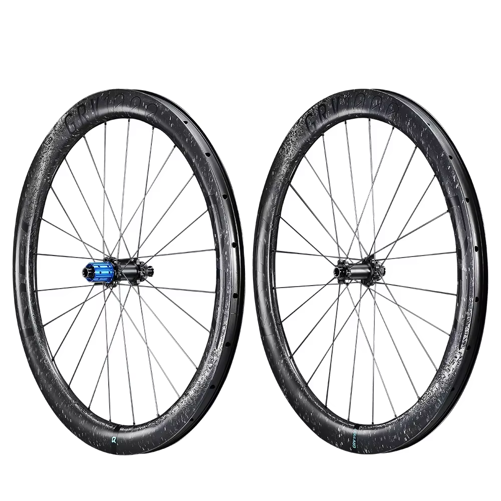 Jeu de roues en carbone RYET 1280g pour gravier, moyeu à cliquet céramique 52T, rayons Pillar super