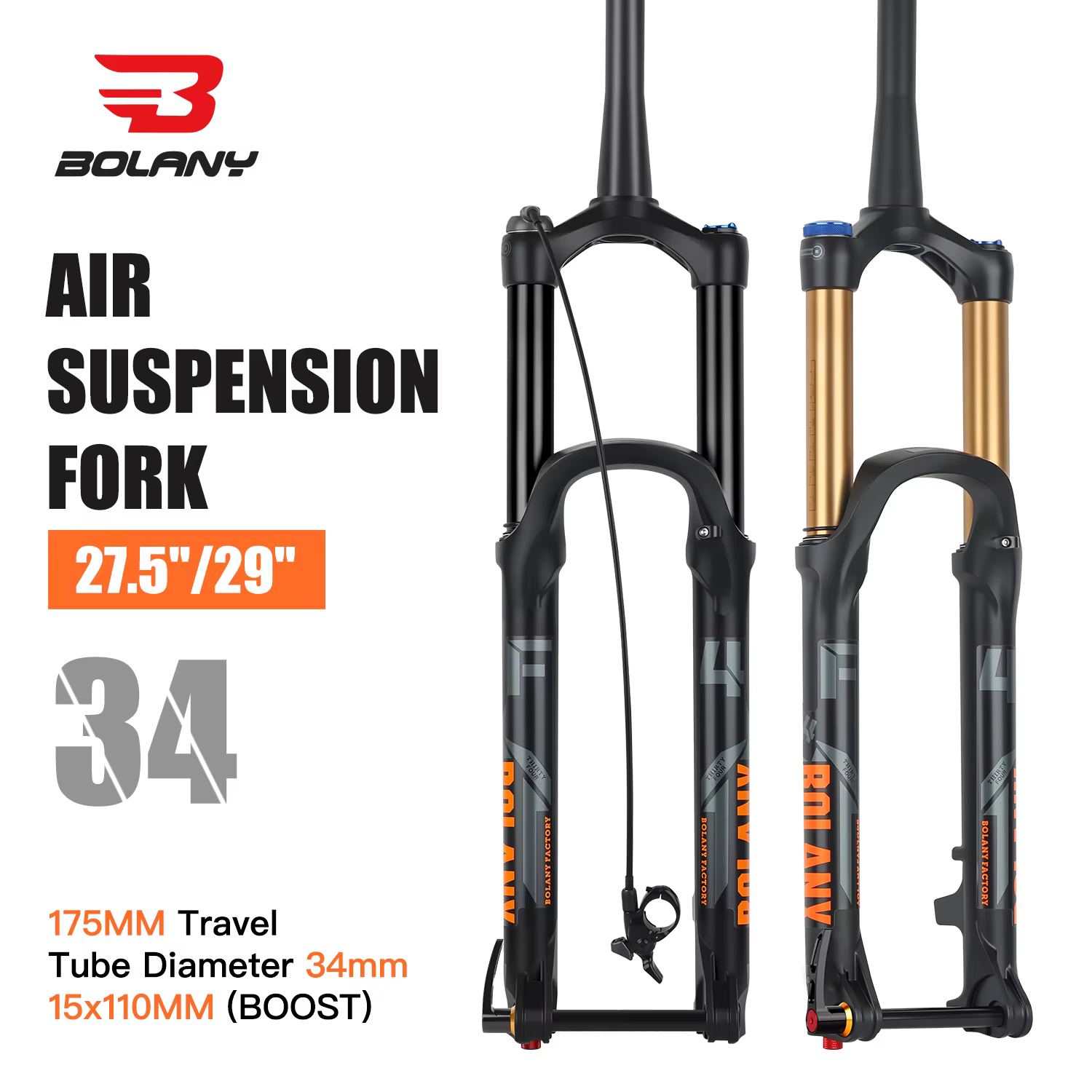 BOLANY-Fourche à suspension de vélo, Fourche VTT de voyage, XC DH AM Down Hill Thru Axle Boost, Susp