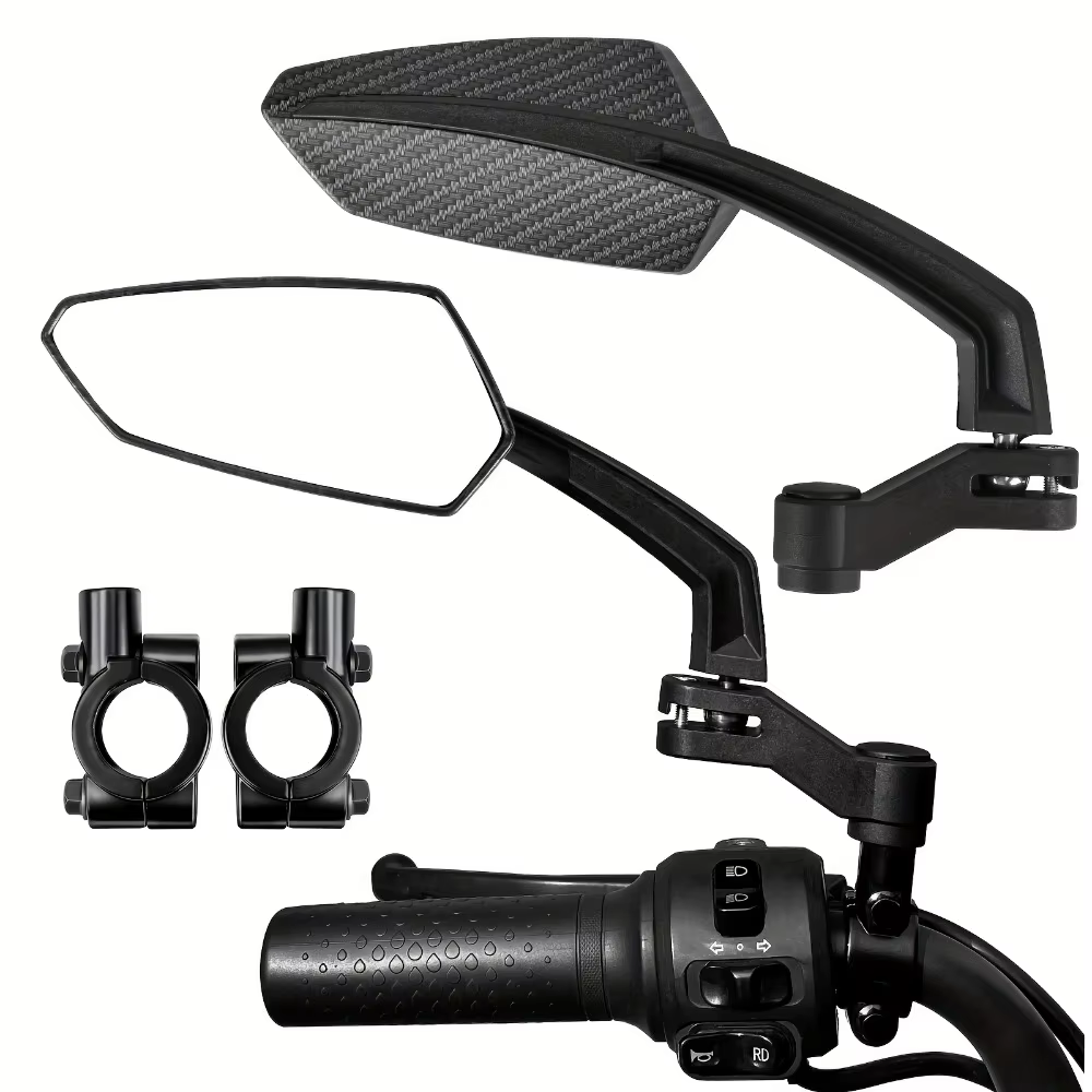 360 ° Rétroviseur de vélo grand Angle rotatif, verre de sécurité universel pour guidon de vélos él