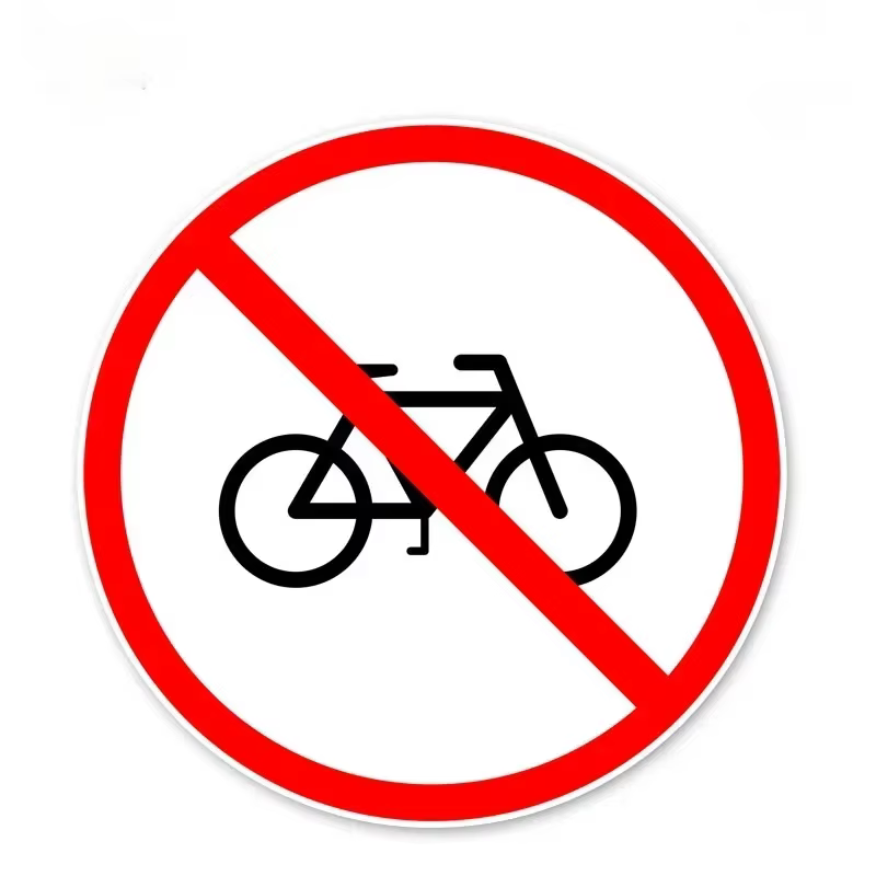 Autocollant de panneau d'avertissement en PVC pour stationnement de vélo, accessoire décoratif autom