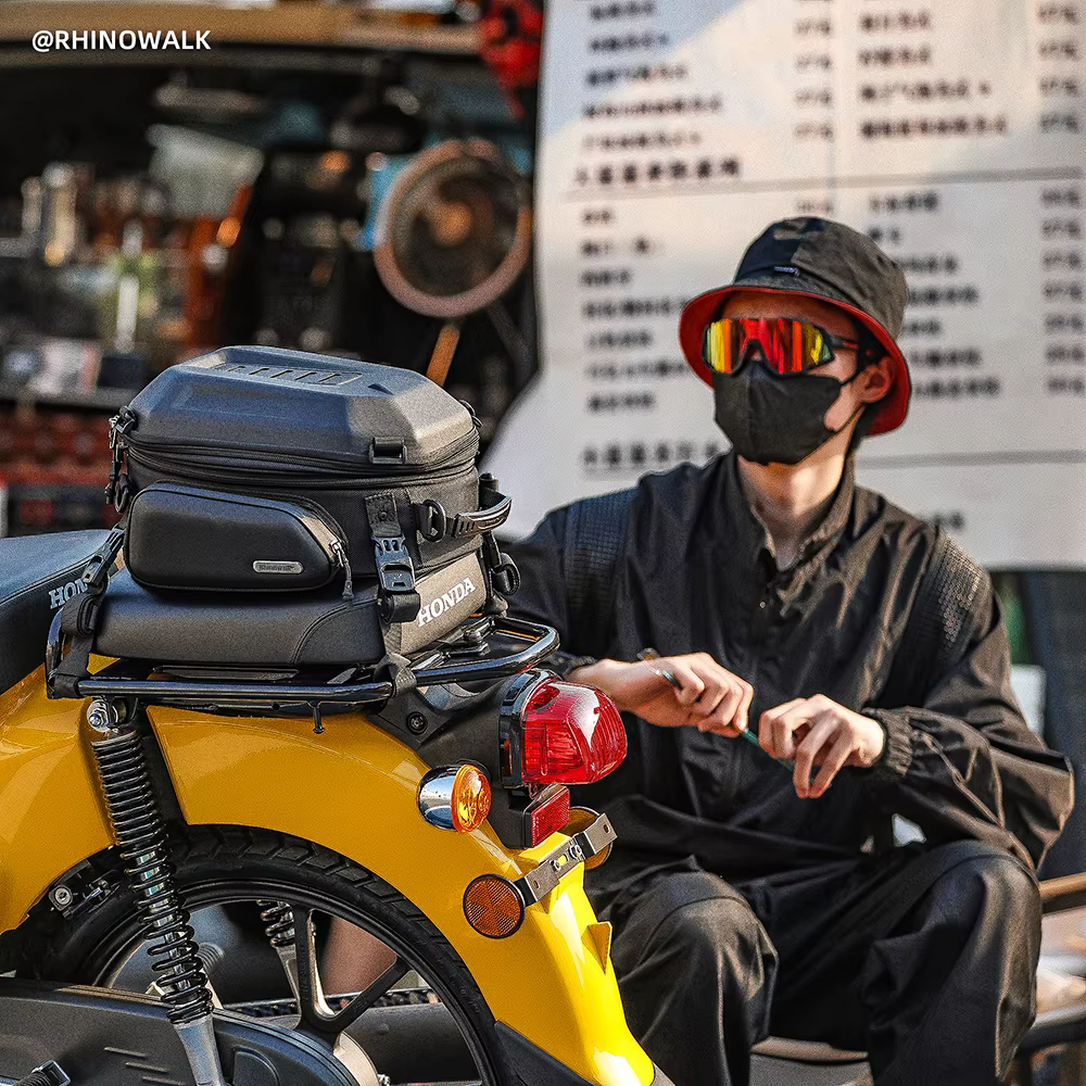 Rhinowalk sac de siège arrière de moto 12L-18L moteur extensible sac à dos à coque rigide en plein a